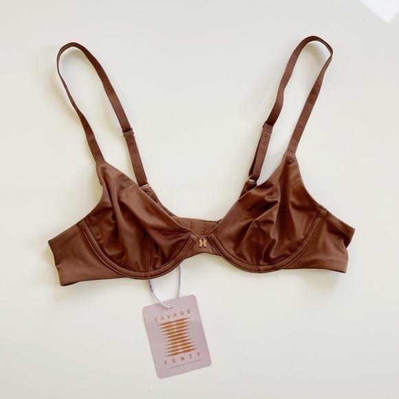 Savage X Fenty Core Microfiber Unlined Bra Brown Sugar Nude - 32A - Picture 5 of 8
